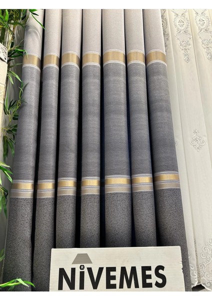Nivemeshome Deniz FT614177 V-5403 Gümüş 1/3 Sık Pileli Fon Perde Apm fırsatları