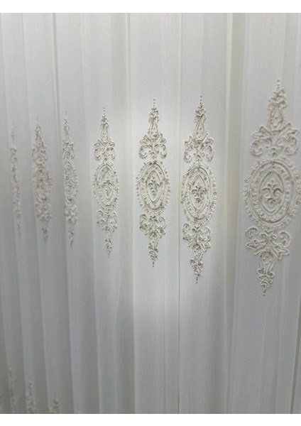 Nivemeshome Dila 2032 Gold Detaylı 1/3 Sık Pileli Tül Perde Apm fırsatları