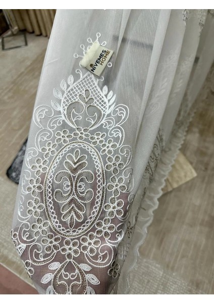 Nivemeshome Irem 1/3 Sık Pileli Beyaz Tül Perde Apm