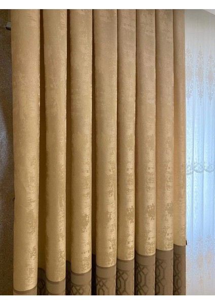 Nis Yakut Vizon Bej 1/3 Sık Pile Fon Perde Apm fiyatları