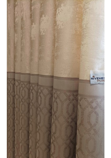 Nis Yakut Vizon Bej 1/3 Sık Pile Fon Perde Apm indirimleri