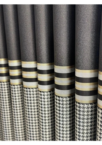 Nivemeshome Didim FT671537 V-902 Siyah 1/3 Sık Pileli Fon Perde Apm