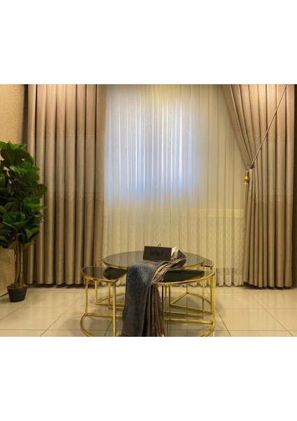 Lora Gri 1/3 Sık Pile Fon Perde Apm