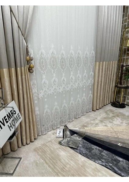 Nivemeshome Irem 1/3 Sık Pileli Beyaz Tül Perde Apm fırsatları
