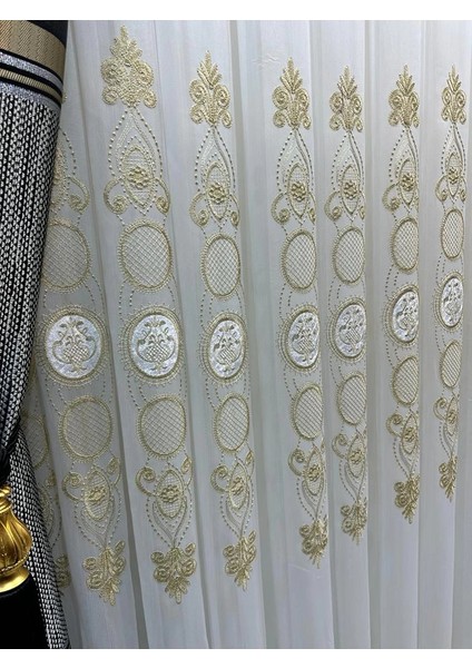 Nivemeshome Şahmaran 1/3 Sık Pileli Tül Perde Apm