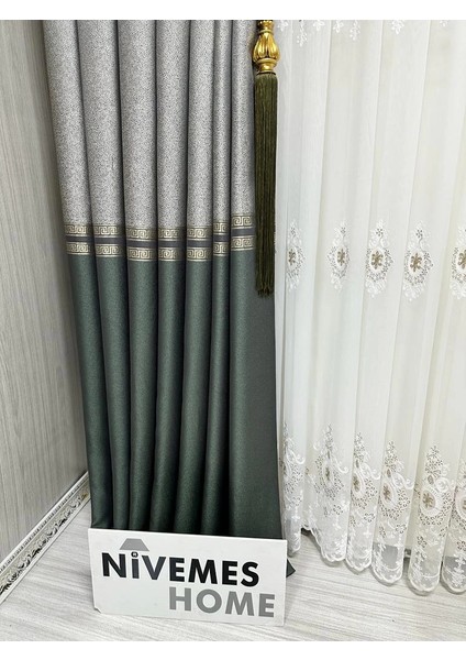 Nivemeshome Eliza V-2547 Yeşil 1/3 Sık Pileli Fon Perde Apm modelleri
