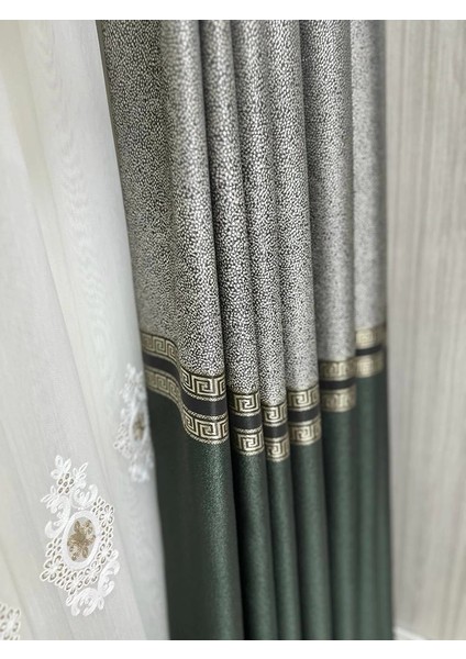 Nivemeshome Eliza V-2547 Yeşil 1/3 Sık Pileli Fon Perde Apm