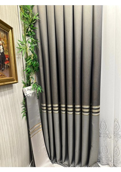 Nivemeshome Didim FT671537 V-2503 Taş 1/3 Sık Pileli Fon Perde Apm