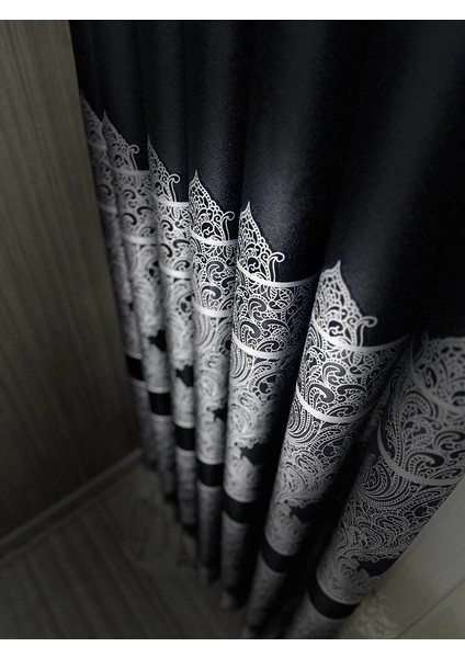 Nivemeshome Gönen Siyah 671539 V-504 1/3 Sık Pileli Fon Perde Apm indirimleri