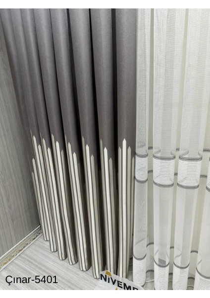 Nivemeshome Çınar Gümüş 5401 1/3 Sık Pileli Fon Perde Apm fiyatları