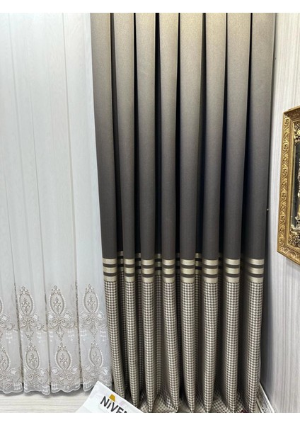 Nivemeshome Didim FT671537 V-5302 Toprak 1/3 Sık Pileli Fon Perde Apm indirimleri