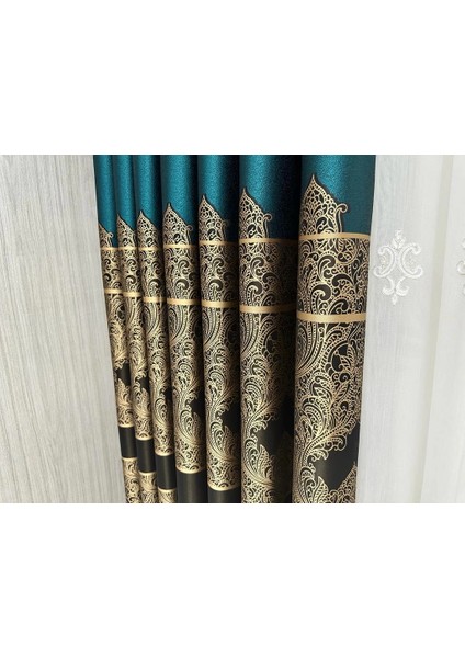 Nivemeshome Gönen Zümrüt Yeşili 671539 V-901 1/3 Sık Pileli Fon Perde Apm