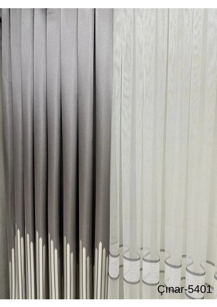 Nivemeshome Çınar Gümüş 5401 1/3 Sık Pileli Fon Perde Apm indirimleri