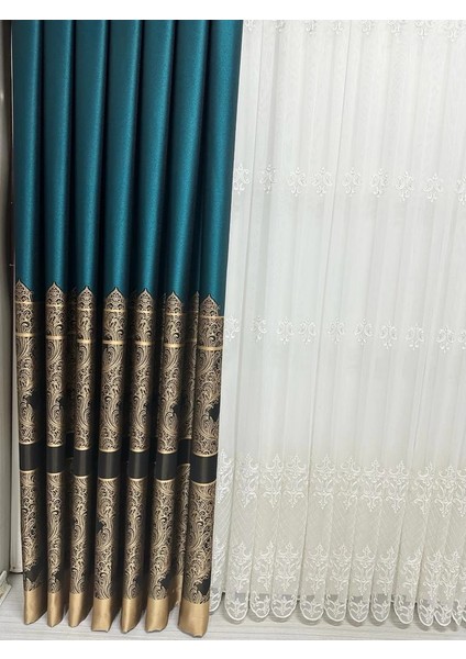 Nivemeshome Gönen Zümrüt Yeşili 671539 V-901 1/3 Sık Pileli Fon Perde Apm