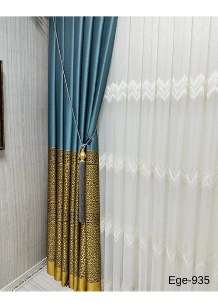Nivemeshome Ege Turkuaz FIR1240 V-935 1/3 Sık Pileli Fon Perde Apm modelleri