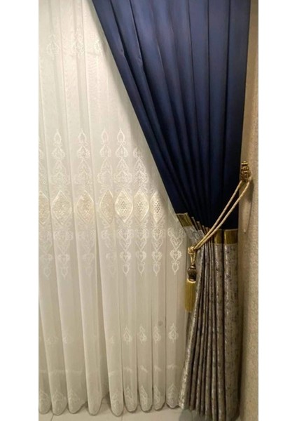 Lacivert Gold Taftafon APRE23-380 1/3 Sık Pile Pano Fon Perde Apm fiyatları