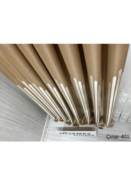 Nivemeshome Çınar Altın 401 1/3 Sık Pileli Fon Perde Apm fırsatları