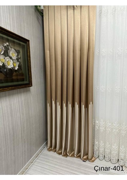 Nivemeshome Çınar Altın 401 1/3 Sık Pileli Fon Perde Apm indirimleri