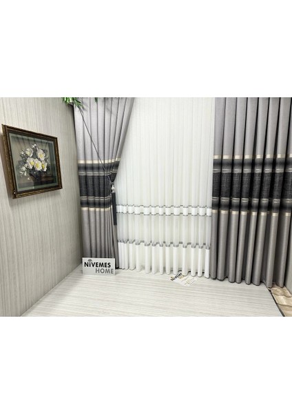 Nivemeshome Bonissa 1/3 Sık Pileli Tül Perde Apm indirimleri