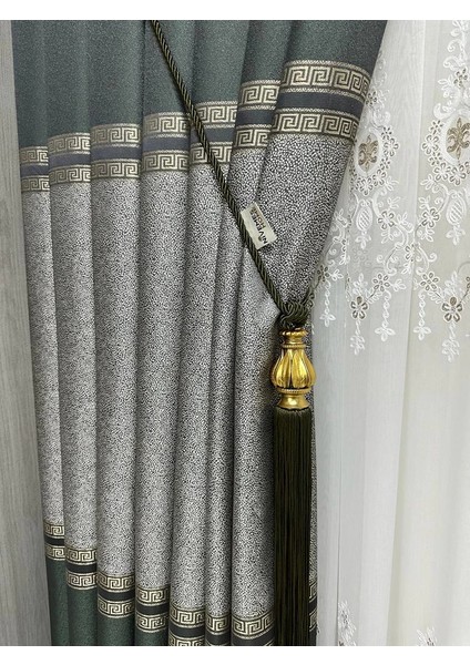 Nivemeshome Eliza V-2547 Yeşil 1/3 Sık Pileli Fon Perde Apm fırsatları