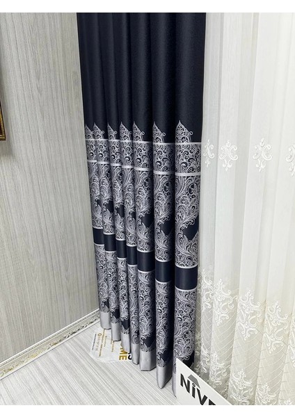 Nivemeshome Gönen Siyah 671539 V-504 1/3 Sık Pileli Fon Perde Apm fiyatları