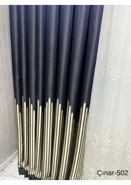 Nivemeshome Çınar Lacivert 502 1/3 Sık Pileli Fon Perde Apm indirimleri