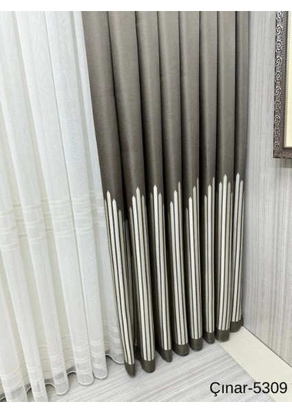 Nivemeshome Çınar Toprak 5309 1/3 Sık Pileli Fon Perde Apm fiyatları