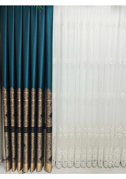 Nivemeshome Gönen Zümrüt Yeşili 671539 V-901 1/3 Sık Pileli Fon Perde Apm