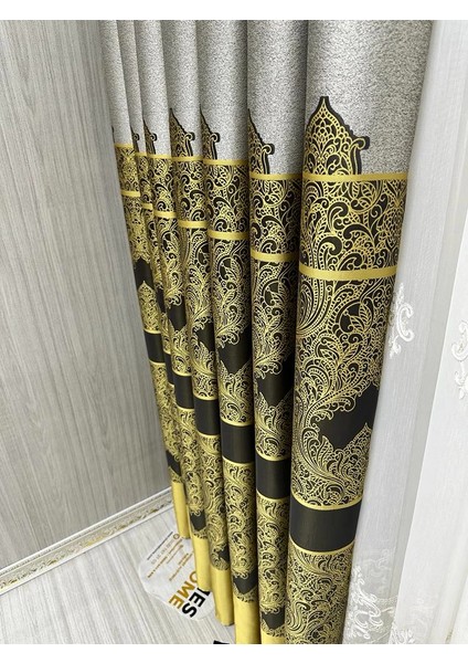 Nivemeshome Gönen Gri-Gold 671539 V-2503 1/3 Sık Pileli Fon Perde Apm fiyatları