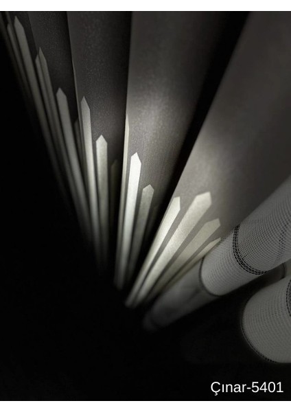 Nivemeshome Çınar Gümüş 5401 1/3 Sık Pileli Fon Perde Apm