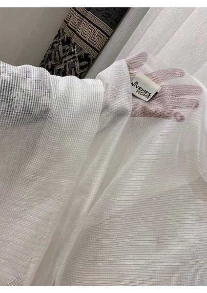 Nivemeshome Kare Desen 1/3 Sık Pileli Modern Tül Perde Apm modelleri