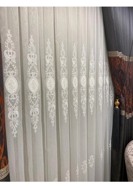 Nivemeshome Hayal Nakışlı 1/3 Sık Pile Tül Perde Apm