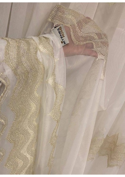 Nivemeshome Elista Dalgalı Gold 1/3 Sık Pile Tül Perde Apm modelleri