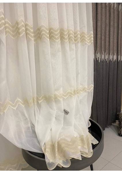 Nivemeshome Elista Dalgalı Gold 1/3 Sık Pile Tül Perde Apm indirimleri
