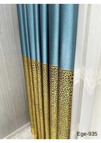 Nivemeshome Ege Turkuaz FIR1240 V-935 1/3 Sık Pileli Fon Perde Apm fiyatları