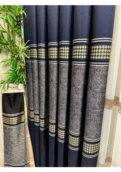 Nivemeshome Venüs FJ631728 V-517 Lacivert 1/3 Sık Pileli Fon Perde Apm fiyatları