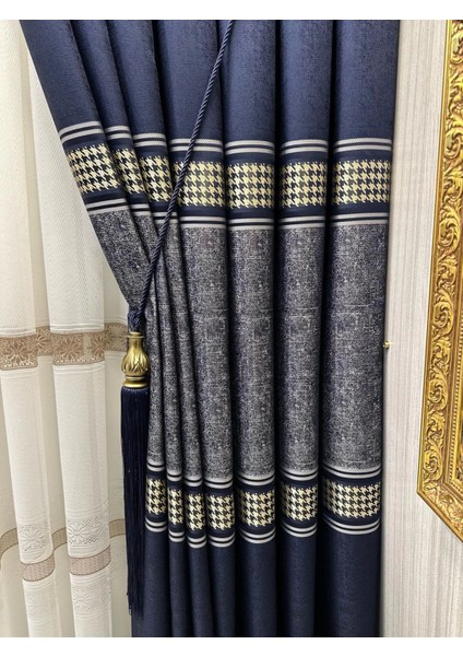 Nivemeshome Venüs FJ631728 V-517 Lacivert 1/3 Sık Pileli Fon Perde Apm indirimleri