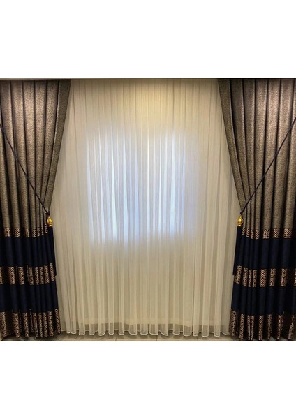 Nivemeshome Fitilli Simli 1/3 Sık Pileli Tül Perde Apm