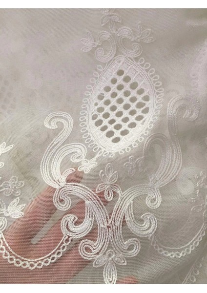 Nivemeshome Flora Etek Nakışlı 1/3 Sık Pileli Tül Perde Apm indirimleri