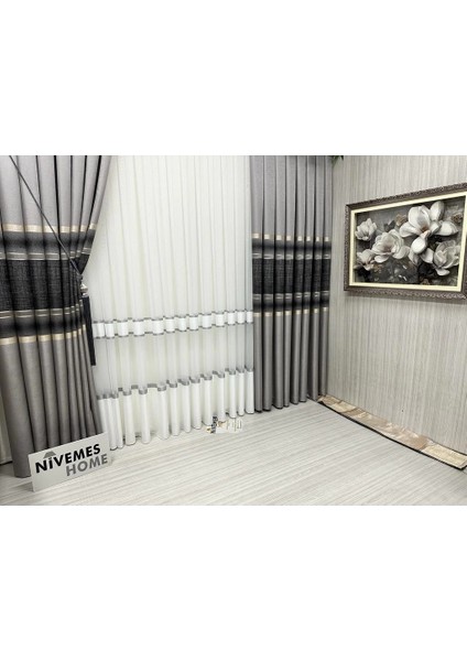 Nivemeshome Bonissa 1/3 Sık Pileli Tül Perde Apm