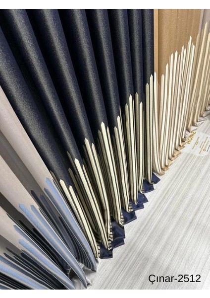 Nivemeshome Çınar Antrasit 2512 1/3 Sık Pileli Fon Perde Apm