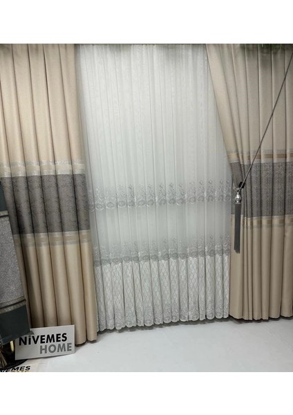 Nivemeshome Destina 1/3 Sık Pileli Tül Perde Apm