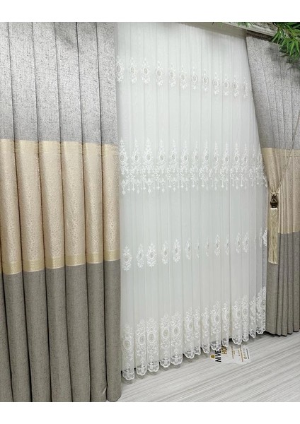 Nivemeshome Deren 2846 1/3 Sık Pileli Tül Perde Apm fırsatları