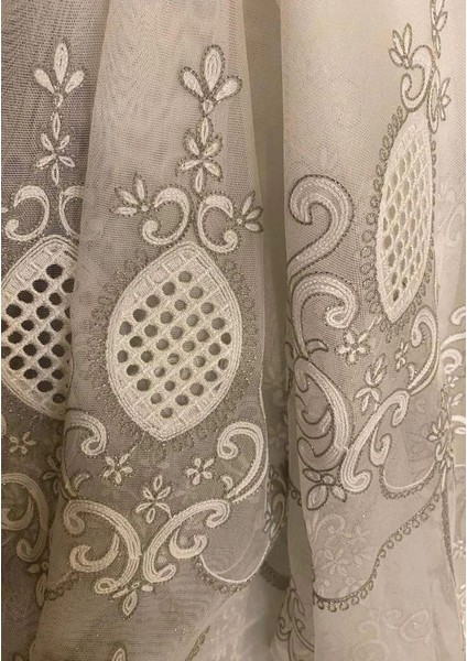 Nivemeshome Aster Nakışlı 1/3 Sık Pile Tül Perde Apm fırsatları