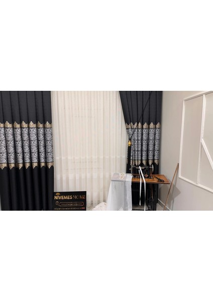 Nivemeshome Eymes 1/3 Sık Pileli Tül Perde Apm indirimleri