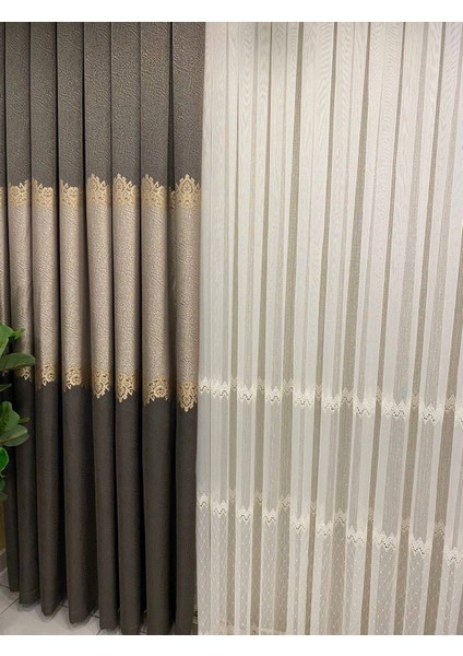 Nivemeshome Divina Zigzag Işlemeli Krem 1/3 Sık Pile Tül Perde Apm fırsatları