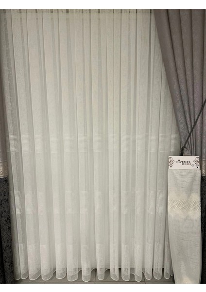 Nivemeshome Bige Keten HY016 1/3 Sık Pileli Tül Perde Apm