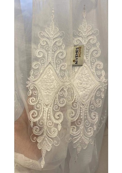 Nivemeshome Çift Nakışlı 1/3 Sık Pileli Tül Perde Apm fiyatları