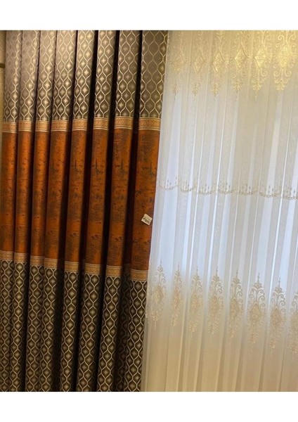 Nivemeshome Çift Nakışlı 1/3 Sık Pileli Tül Perde Apm fırsatları