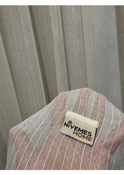 Nivemeshome Elegans Gold Çizgili 1/3 Sık Pileli Tül Perde Apm modelleri